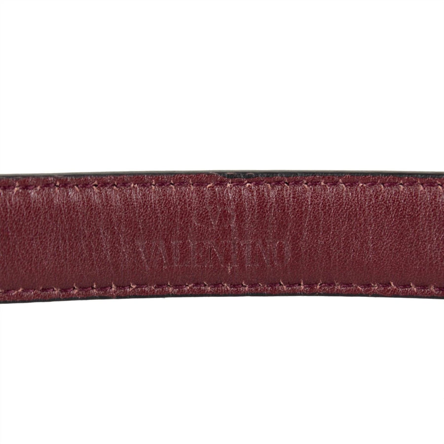 Leather Rock Studded Belt - Burgundy