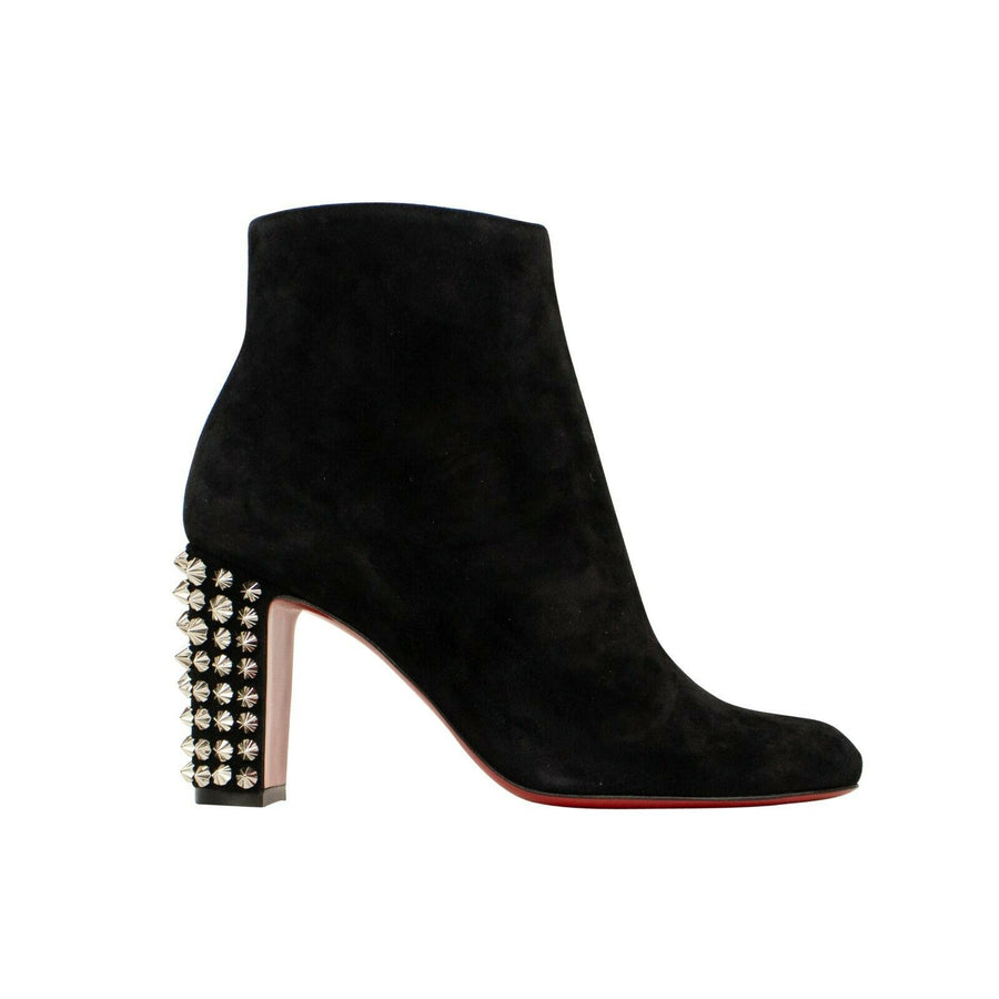 Suzi Folk 85mm Velour Boots Heels - Black