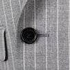 Drop 7 Striped Wool Double Breasted Slim/Trim Fit Suit - Gray