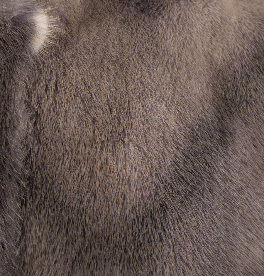 Mink Fur W/ Leather Jacket - Taupe Gray