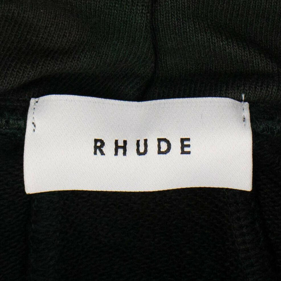 Layered French Terry Nylon Hoodie Sweatshirt - Green