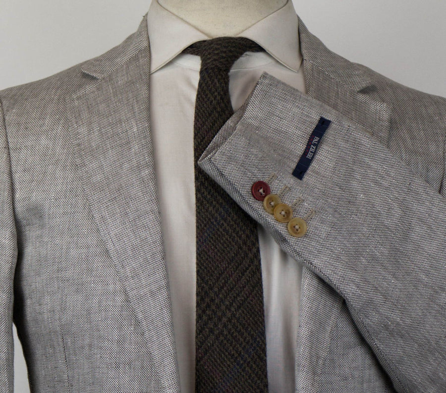 Linen 2 Button Sport Coat - Light Gray