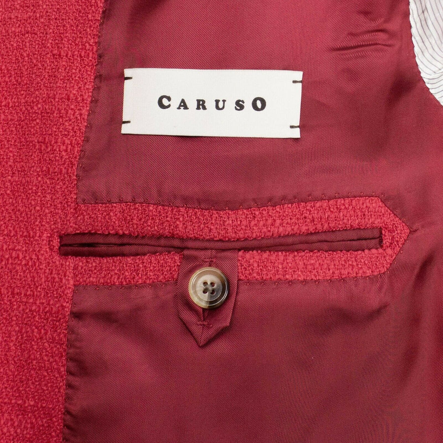 Cotton Blend Double Breasted Sport Coat - Red