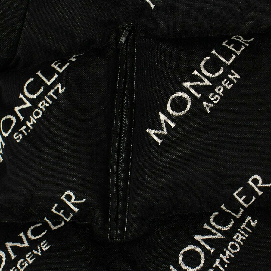 'Caille' Logo Puffer Coat - Black