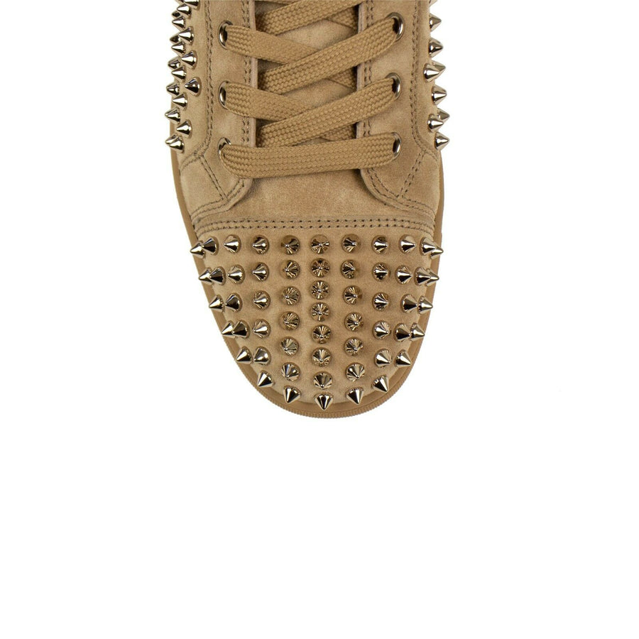 Men's Louis Flat Spiked Suede Sneaker - Tan