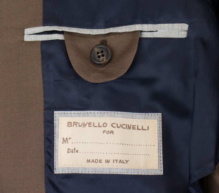 Wool Blend Twill 3/2 Button Suit - Brown