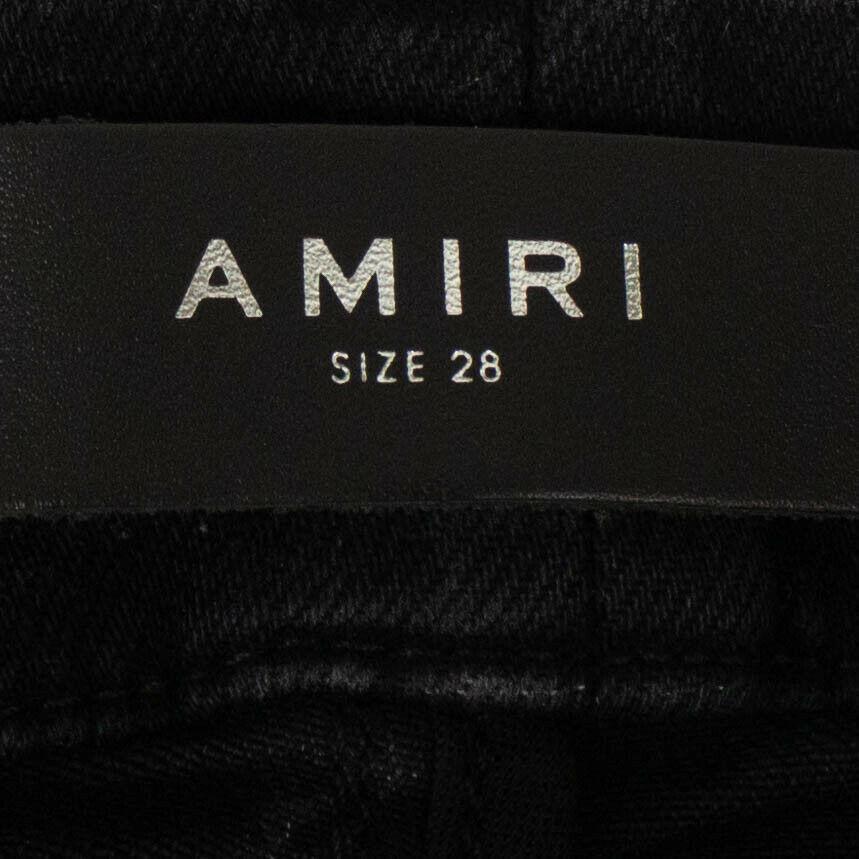 Denim Skinny Studded Art Patch Jeans Pants - Black