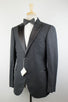 Wool Satin Peak Lapels Tuxedo - Gray