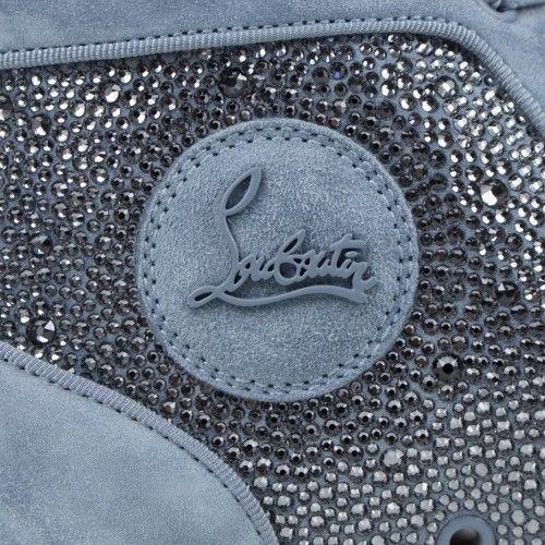 Men's Louis Orlato Strass Suede Leather Hi-Top Sneakers - Light Blue