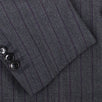 Drop 8 Striped Wool Two Button Suit - Charcoal Grey / Purple