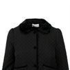 Diamond Quilted Short Flare Jacket - Black