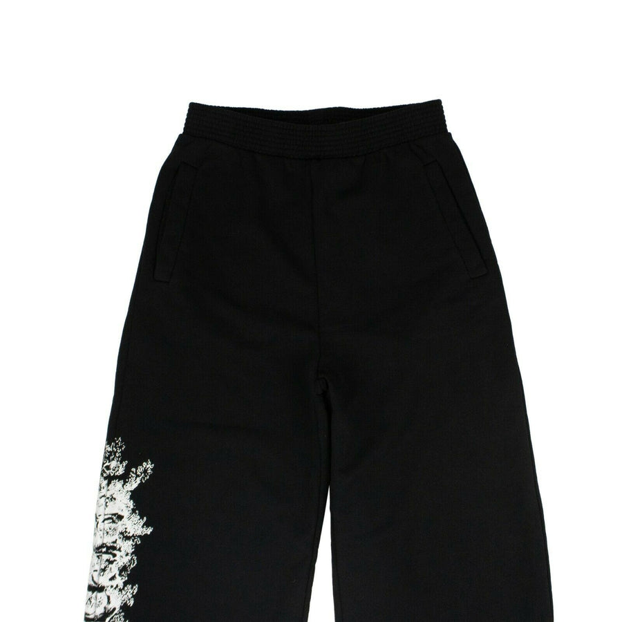 Graphic Print Sweat Pants - Black