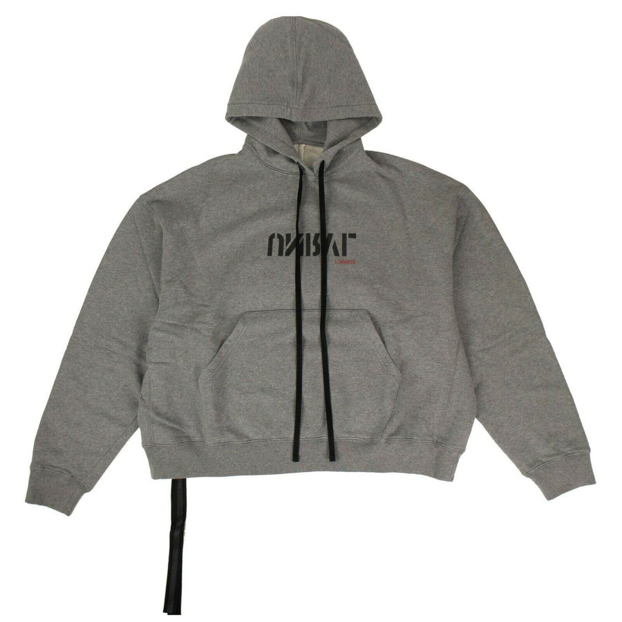 Cotton Logo Printed Hooded Sweatshirt - Gray