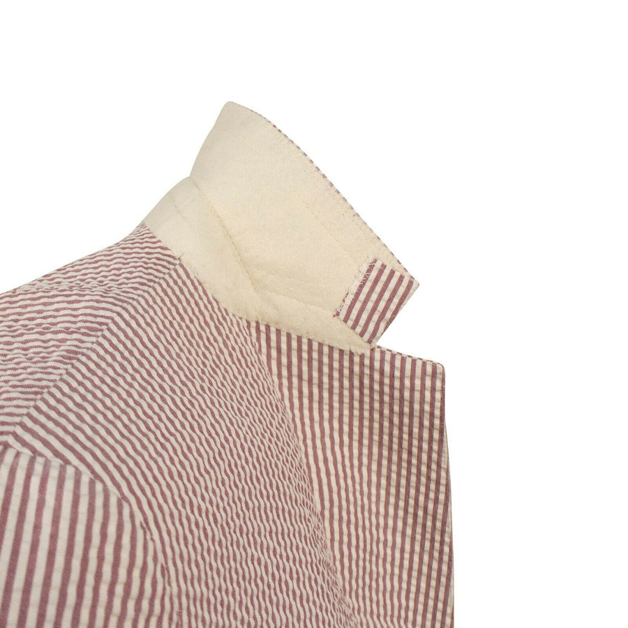 Drop 8 Striped Two Button Cotton Sport Coat - Red