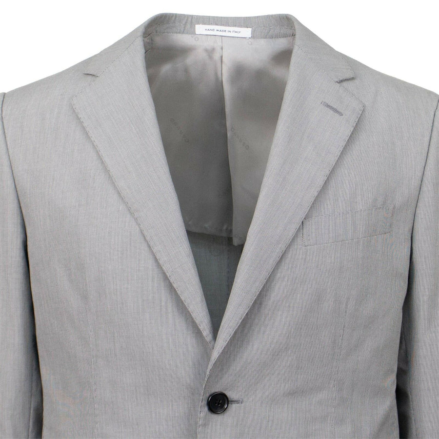 Drop 7 Cotton Two Button Slim/Trim Fit Suit - Light Grey