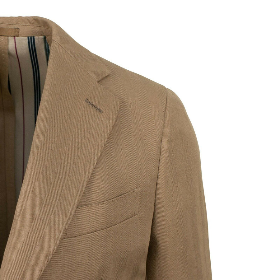 Drop 8 Cotton Herringbone 3 Roll 2 Button Sport Coat - Brown