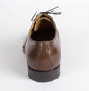 Leather Lace Up Cap Toe Oxfords - Brown