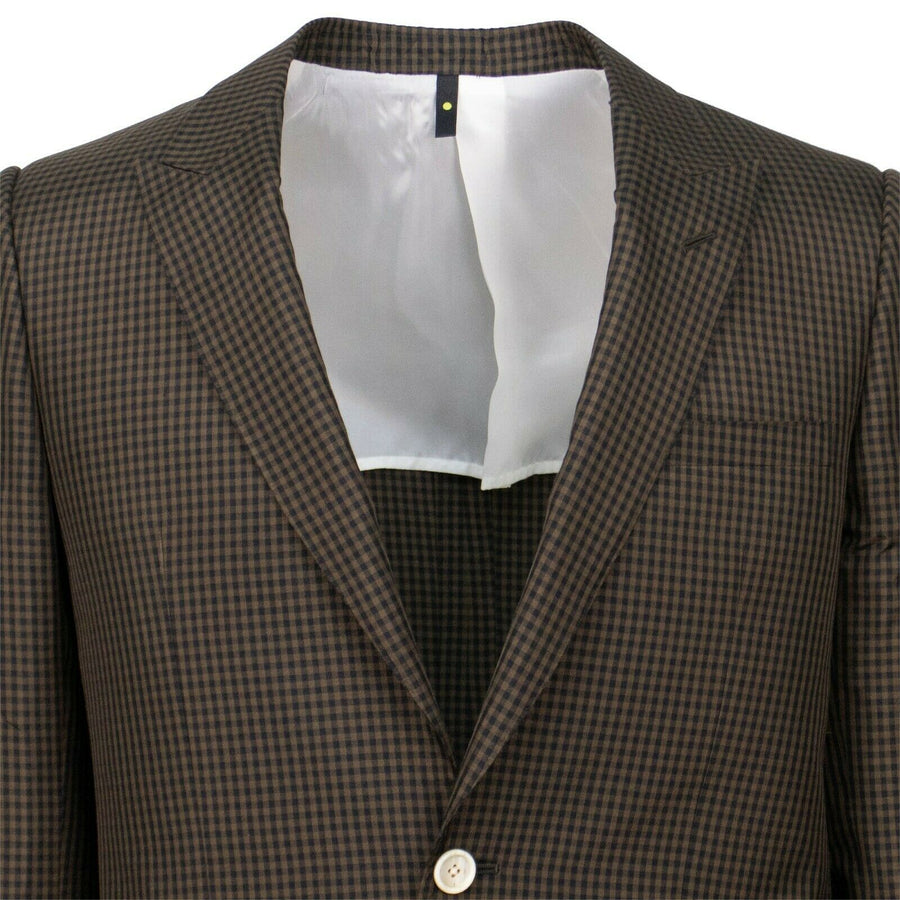 Drop 10 Gingham Check Silk 2 Button Sport Coat - Brown