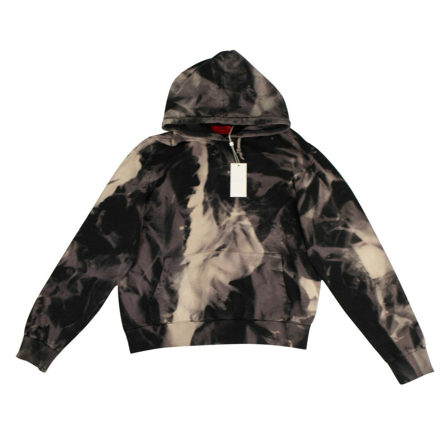 Dye Cotton Pullover Hoodie Sweatshirt - Black