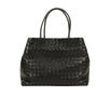 Leather 'Intrecciato' Large Tote Bag - Black