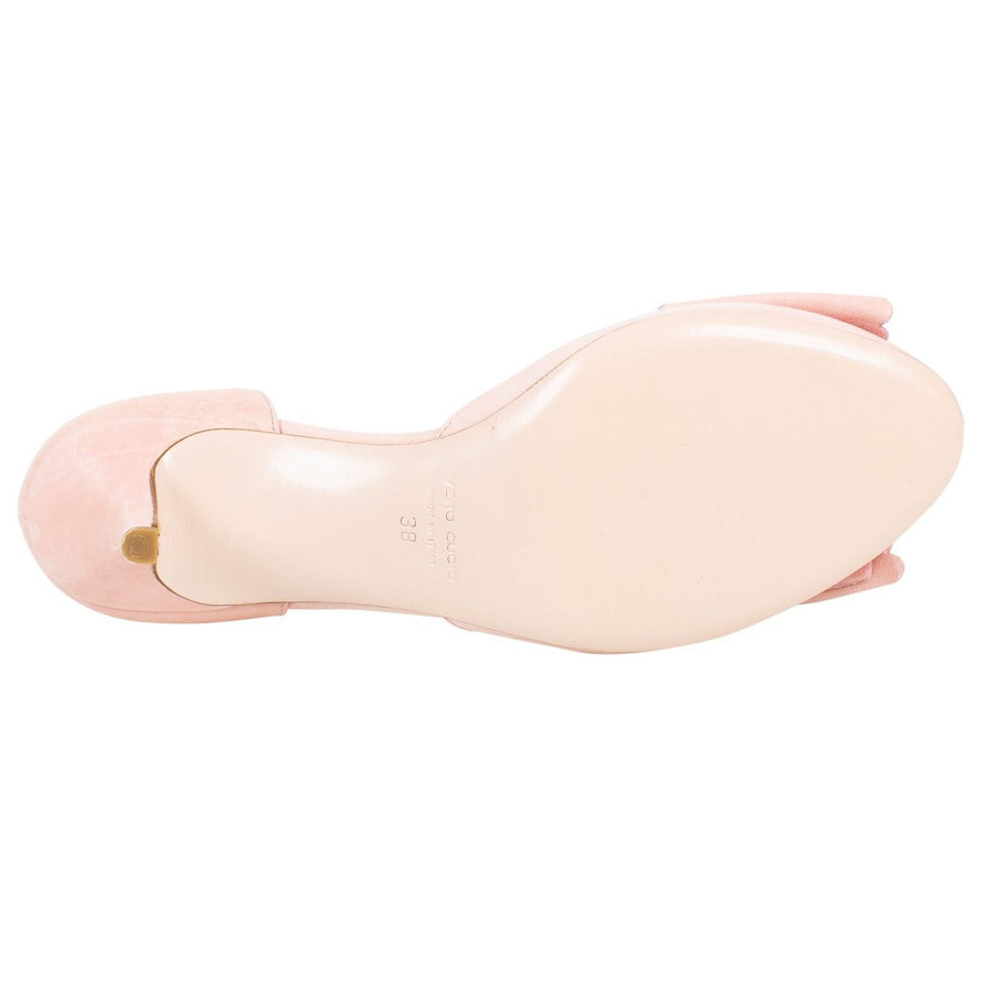 Leather Bow D'Orsay Pumps - Rose
