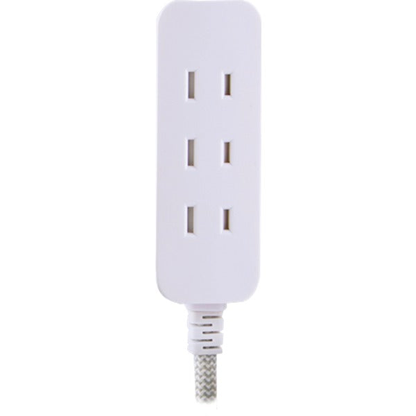 3-Outlet Polarized Surge Protector, 10ft Cord (Gray/White)