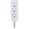 3-Outlet Grounded Surge Protector, 10ft Cord (Gray/White)
