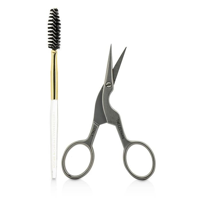 Stainless Steel Brow Shaping Scissors & Brush (studio Collection) - 2pcs