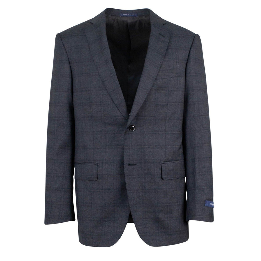 Drop 8 Checked Wool Two Button Suit - Gray