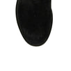 Suede Zippered Stack Boots - Black