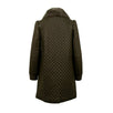 Leather Quilted Coat - Olive Green
