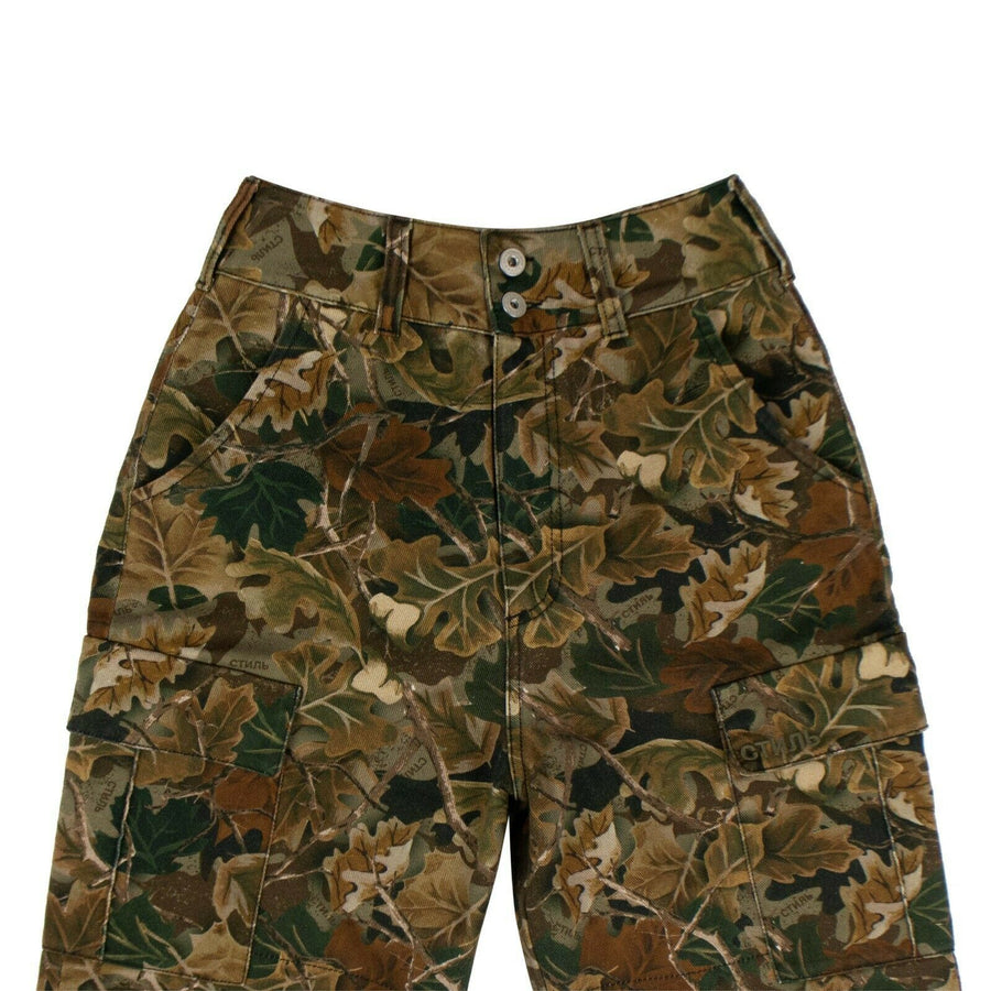 Camo Leaf CTNMB Cotton Cargo Pants - Green / Brown