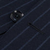 Drop 7 Striped Wool Two Button Suit - Navy