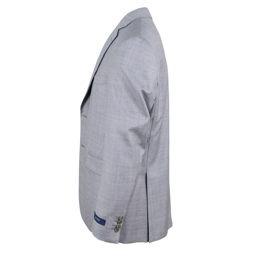 Striped Wool Two Button Suit - Light Gray