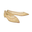 'Follies Strass' Mesh Flats - Gold