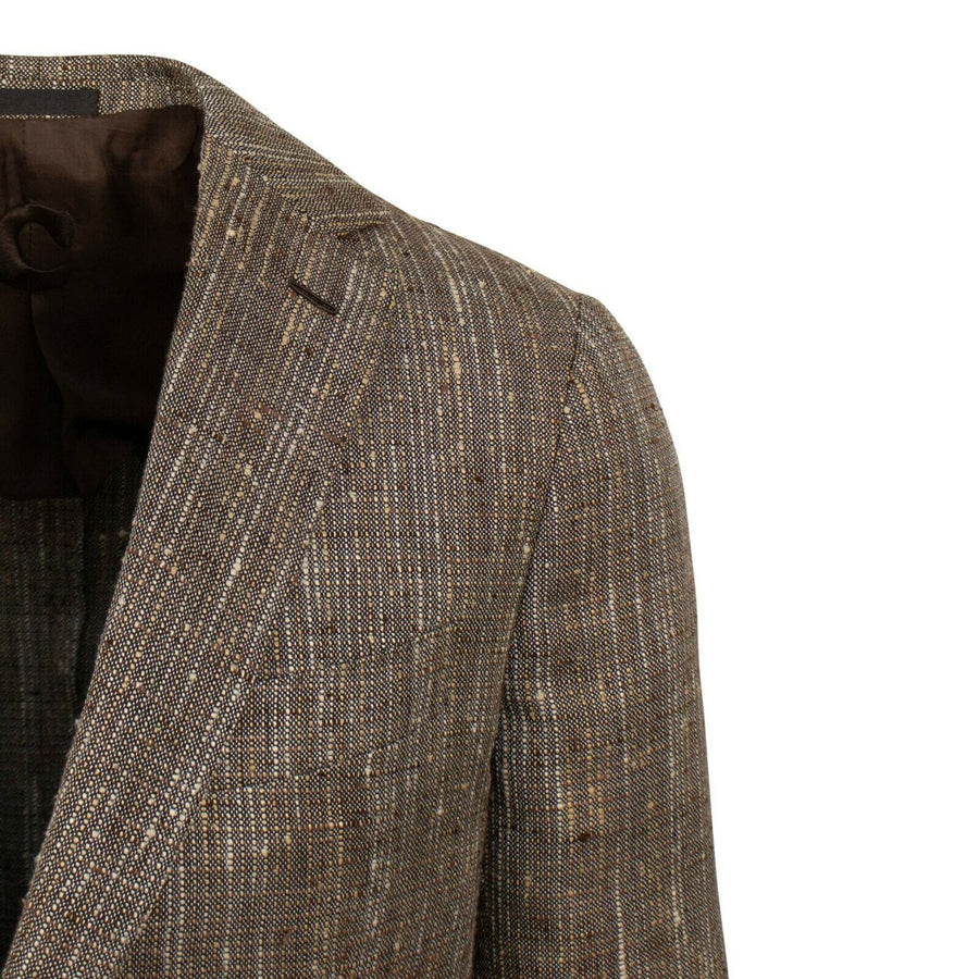 Drop 8 Two Button Tweed Silk Blend Sport Coat - Brown