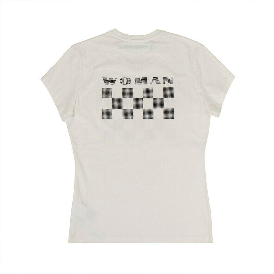 Cotton Checkerboard T-Shirt - White