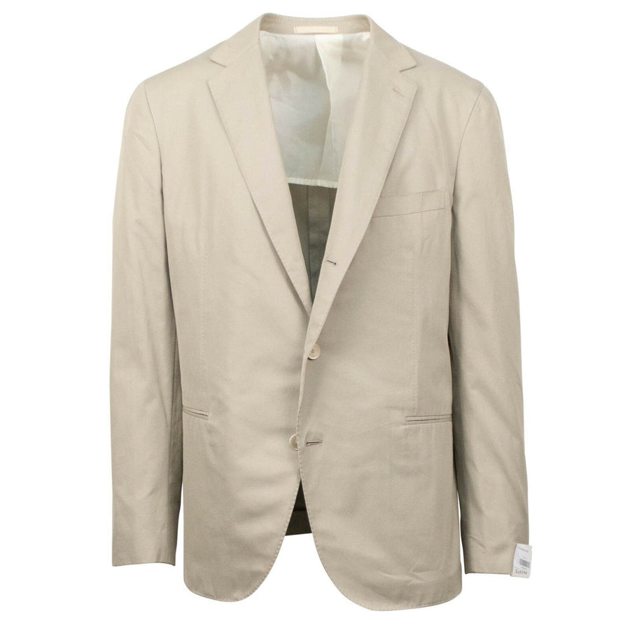 Drop 8 Cotton 3 Roll 2 Button Slim Fit Suit - Tan