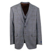Glen Plaid Wool Two Button 3 Piece Suit - Gray