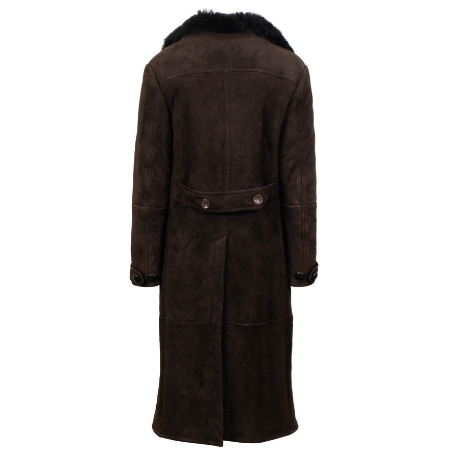Caruso Suede Leather And Shearling Lined Topcoat - Brown