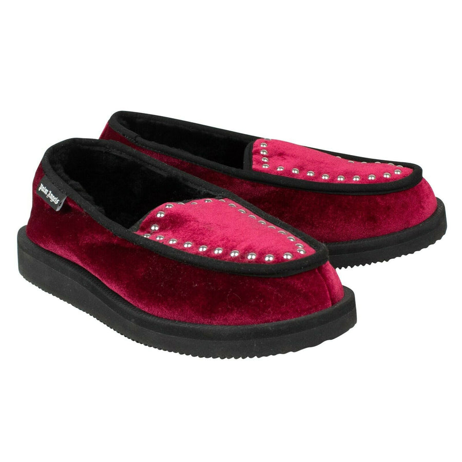Palm Angels x Suicoke Velvet Studded Slippers - Wine