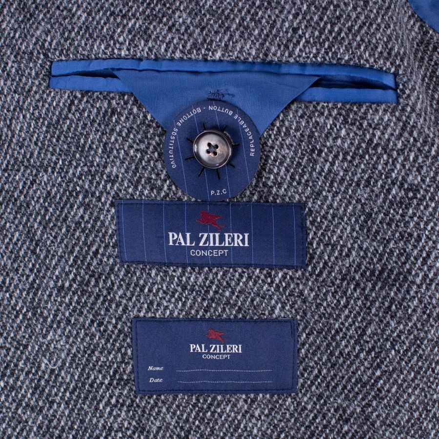 Gray Tweed Wool Slim Fit Coat