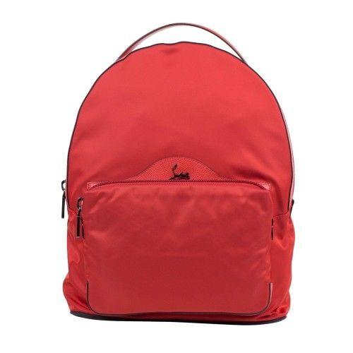 Backloubi Nylon Backpack Bag - Red