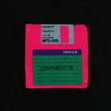 Cotton Multicolored Floppy Disk T-Shirt - Black