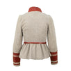 Lamb Fur With Lambskin Leather Detail Coat - Off White / Red