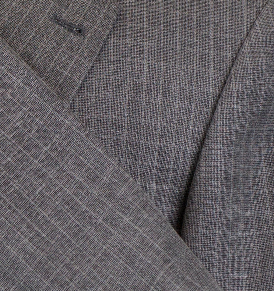 Wool Blend Check 3/2 Button Sport Coat - Gray