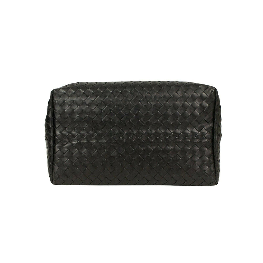 Leather 'Intrecciato' Large Tote Bag - Black