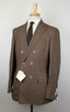 Birdseye Wool Blend Double Breasted Suit - Brown