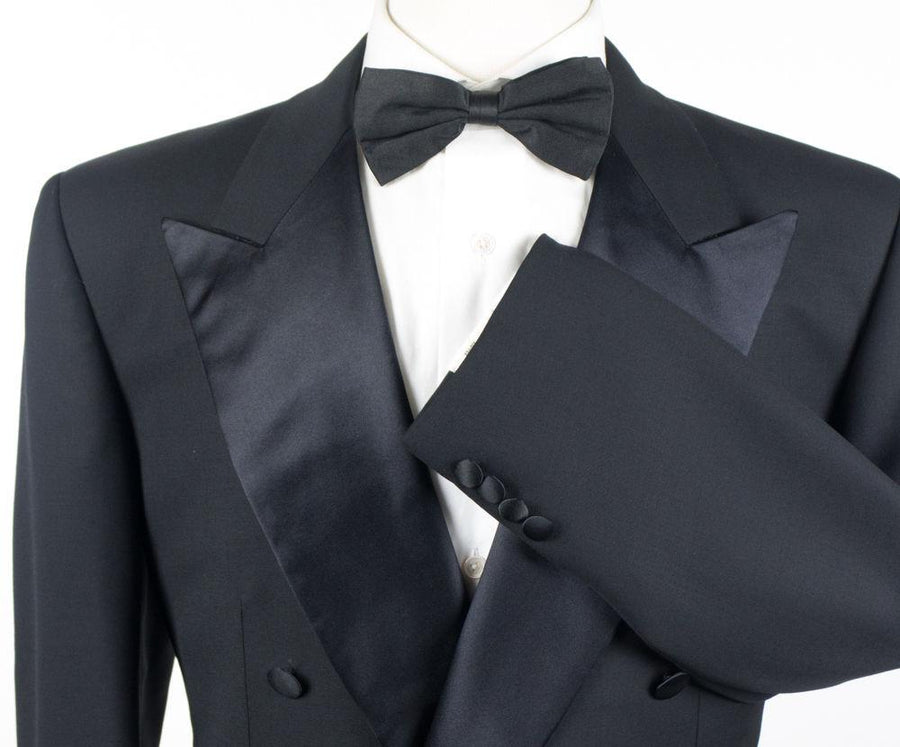 Belvest For Davide Cenci Double Breasted Tuxedo Suit - Black
