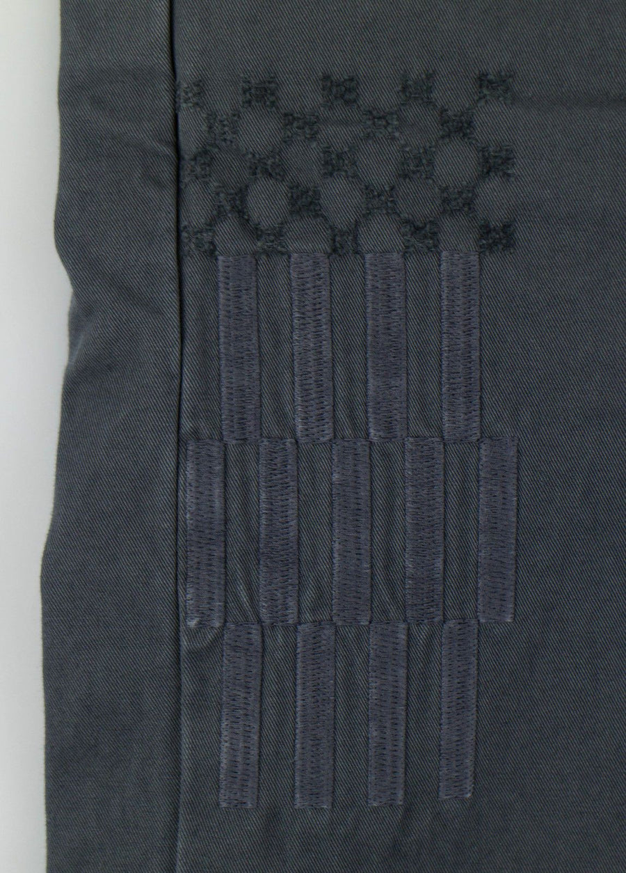 Cotton Embroidered Shorts - Gray